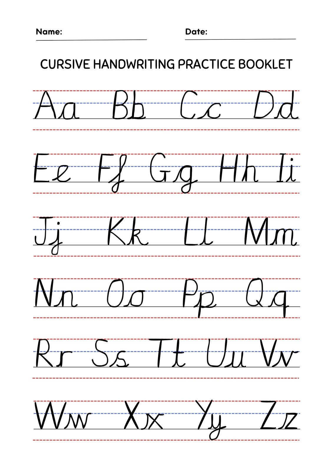 Free Printable Cursive Worksheets Pdf