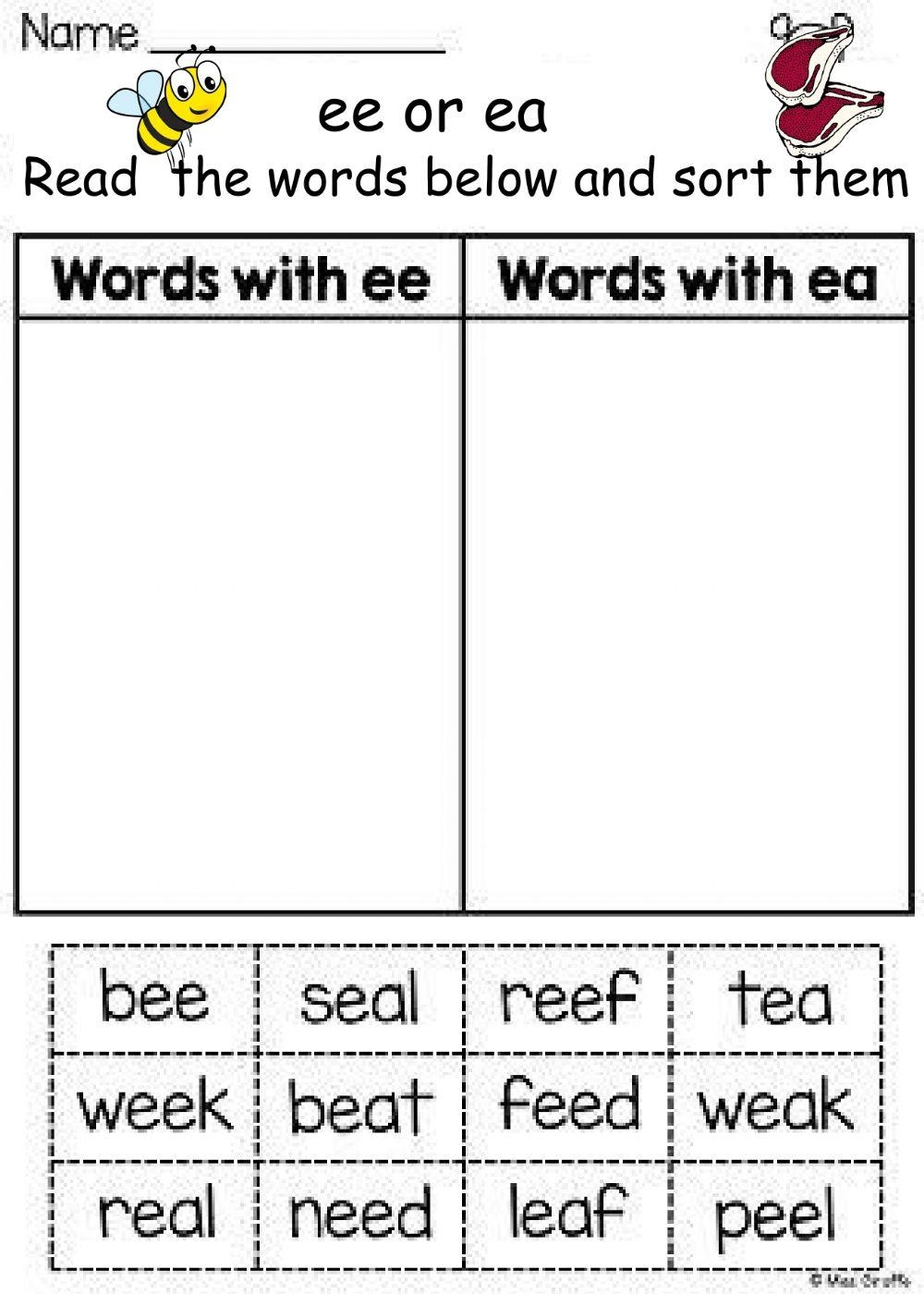 Free Printable Ea Digraph Worksheet Kiddoworksheets Worksheets Library