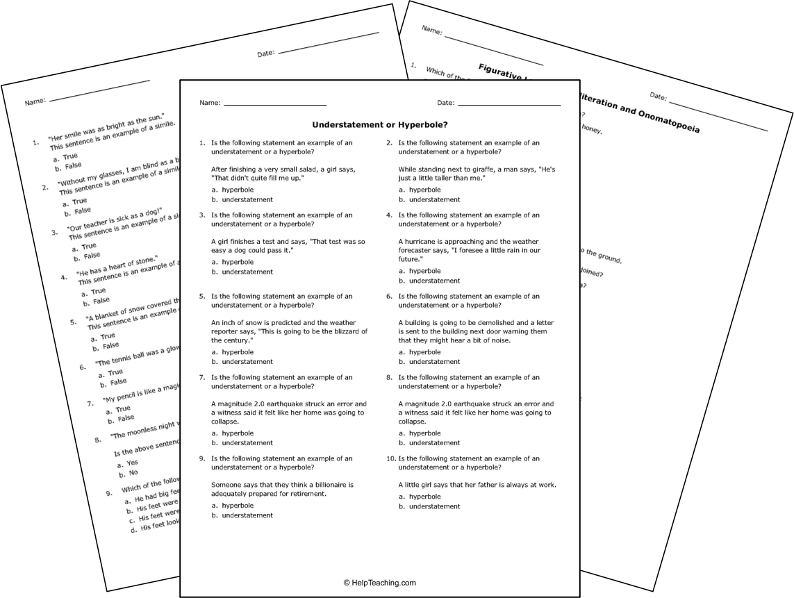 Free Printable Imagery Worksheets