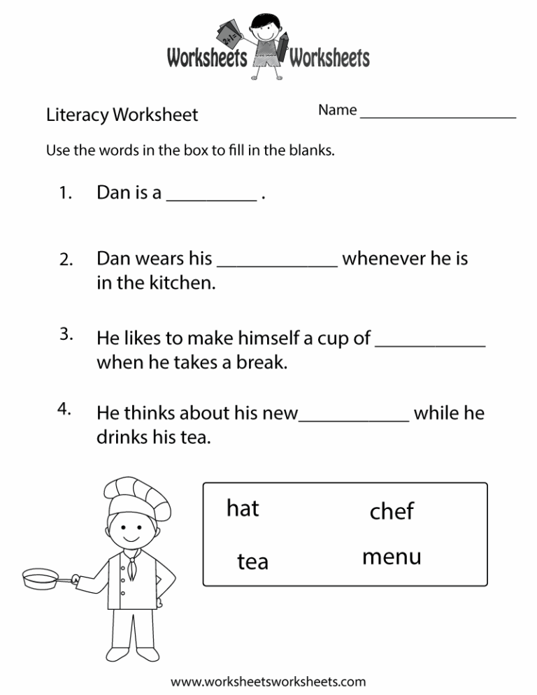 Free Printable Fun Literacy Worksheet