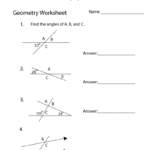 Free Printable Geometry Angles Worksheet
