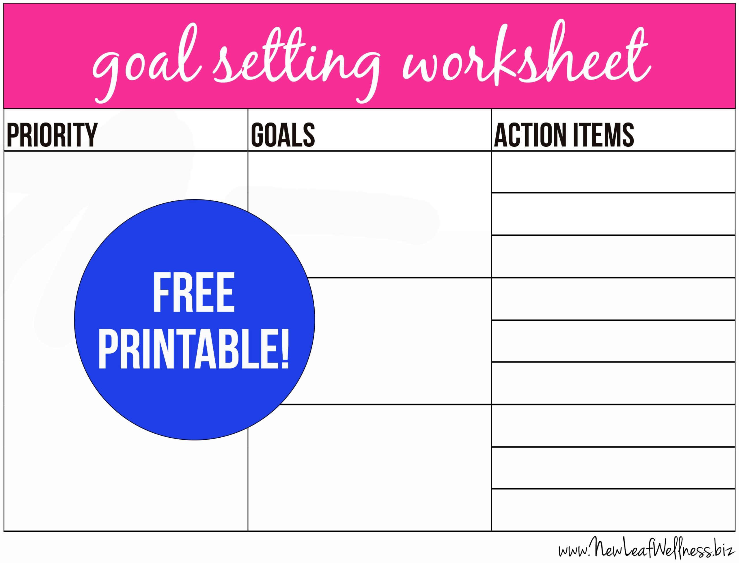 Free Printable Accountability Worksheets