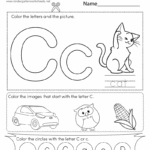 Free Printable Letter C Coloring Worksheet