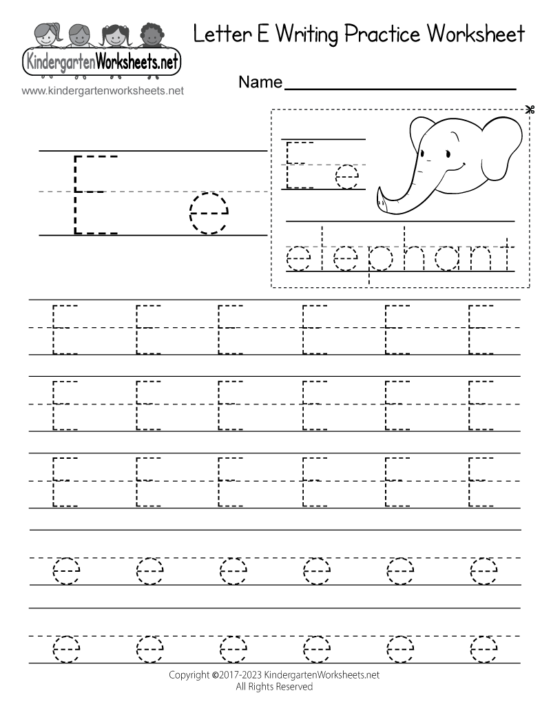 Letter E Worksheets Free Printables