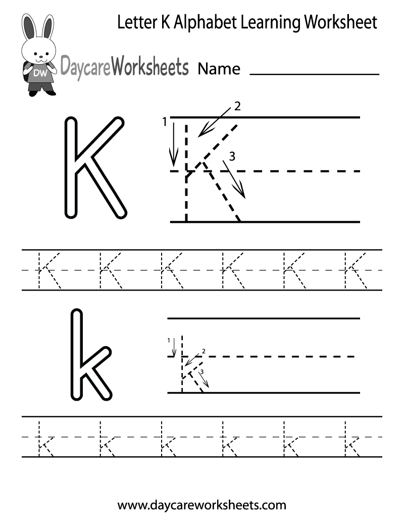 Free Printable Letter K Alphabet Learning Worksheet For Preschool Free Printable Letter K Alphabet Learning Worksheet For Preschool