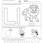 Free Printable Letter L Coloring Worksheet