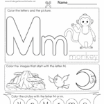 Free Printable Letter M Coloring Worksheet