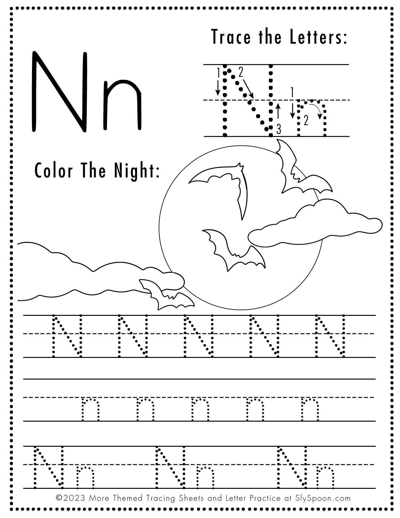 Free Printable Letter N Tracing Worksheets Worksheets Library