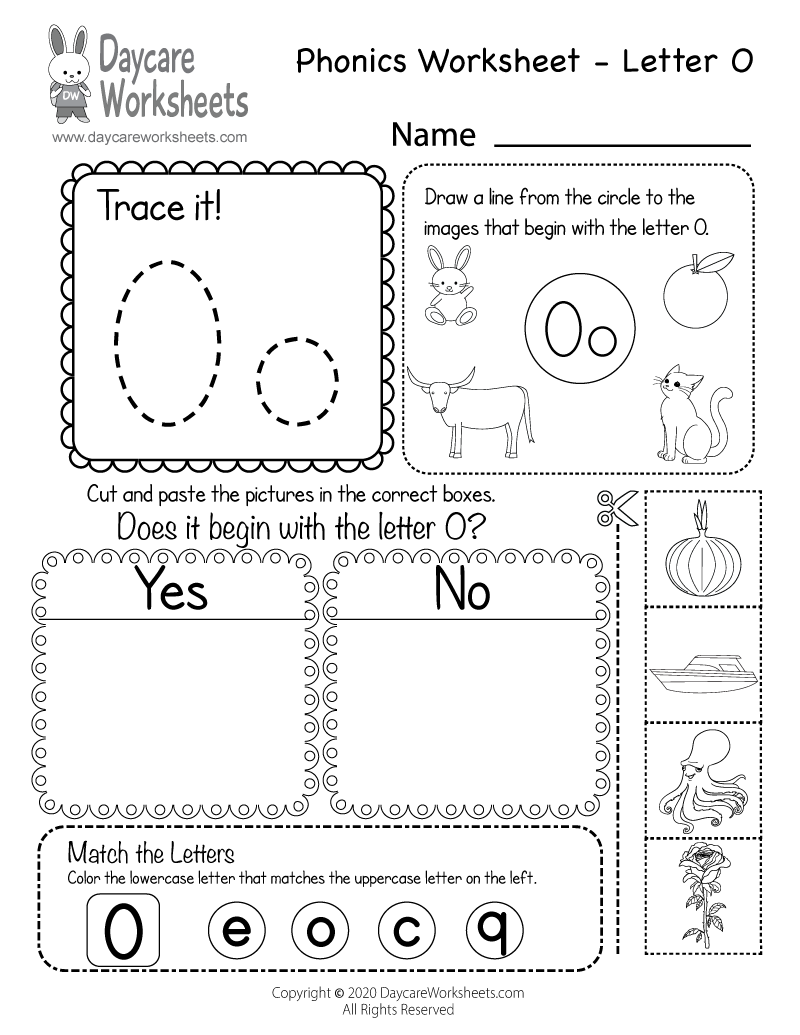 Free Printable Letter O Worksheets