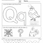 Free Printable Letter Q Coloring Worksheet