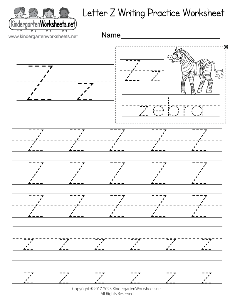 Free Printable Letter Z Worksheets