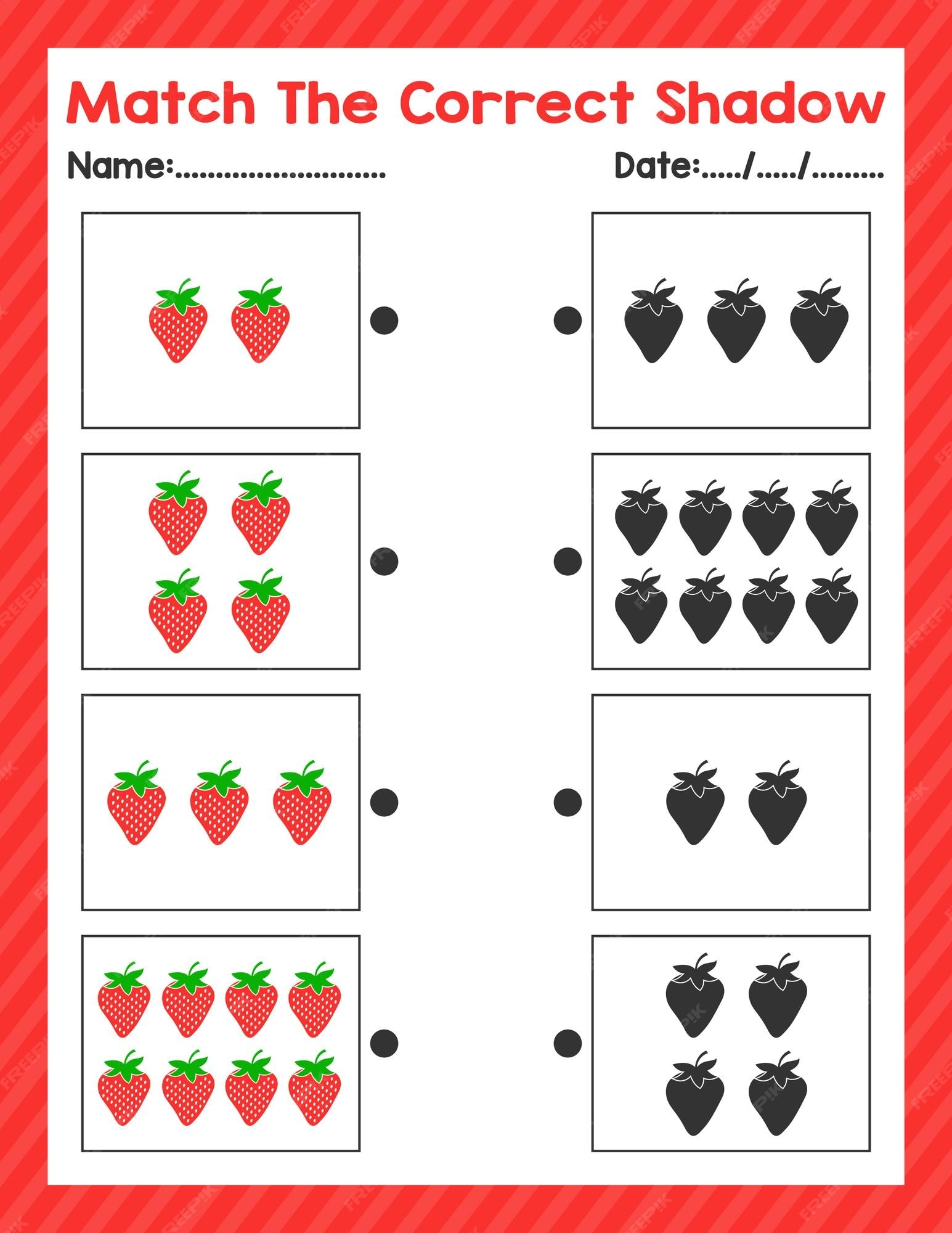 Free Printable Matching Worksheets For Preschool And Kindergarten Worksheets Library