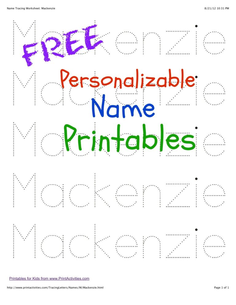 Free Printable Name Tracing Worksheet Fun And Educational Activities