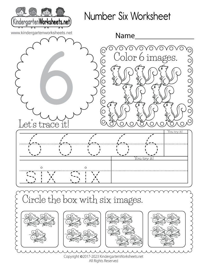 Free Printable Number Six Worksheet Worksheets Library