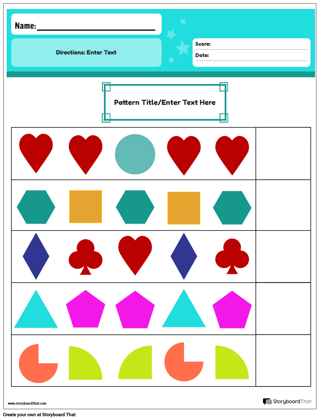Free Printable Kindergarten Pattern Worksheets