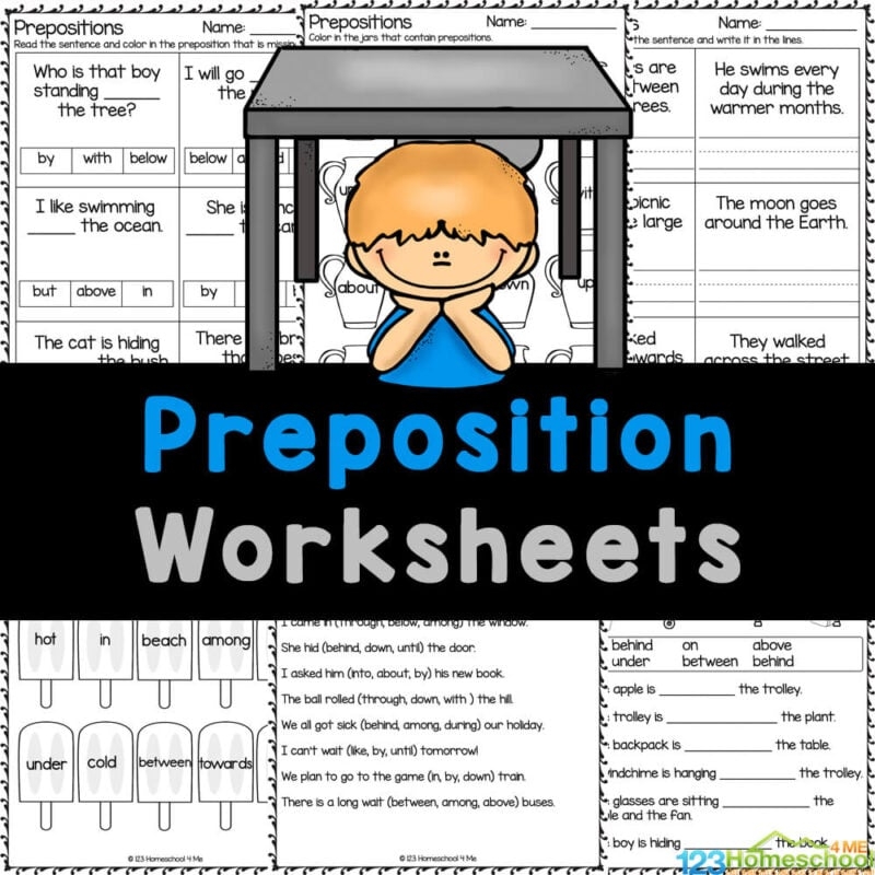 Free Printable Preposition Worksheets For Kindergarten