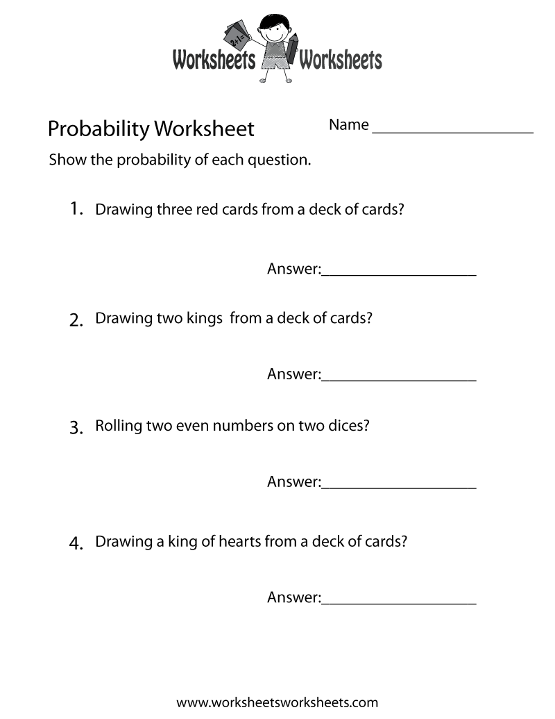 Free Printable Probability Practice Worksheet