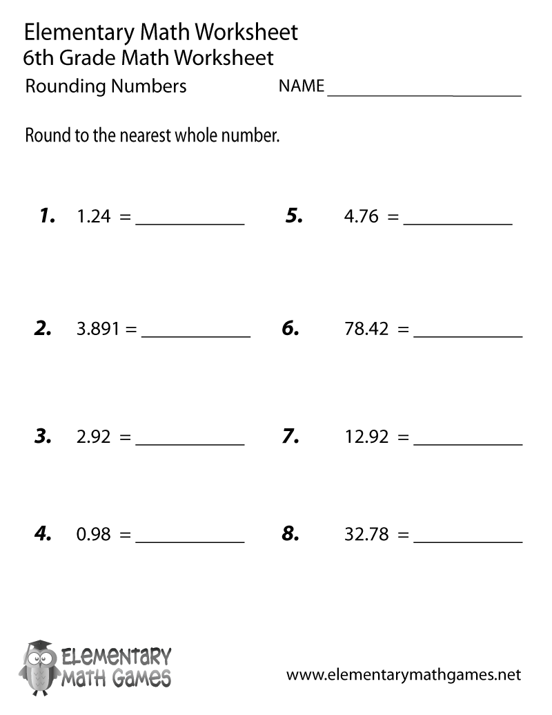 6th Grade Math Worksheets Free Printable