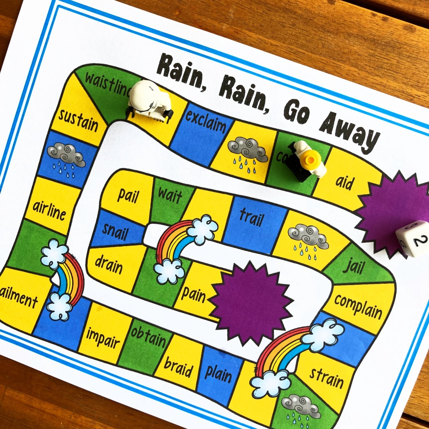 FREE Printable Spring Long Ai Words Worksheet Game Pdf