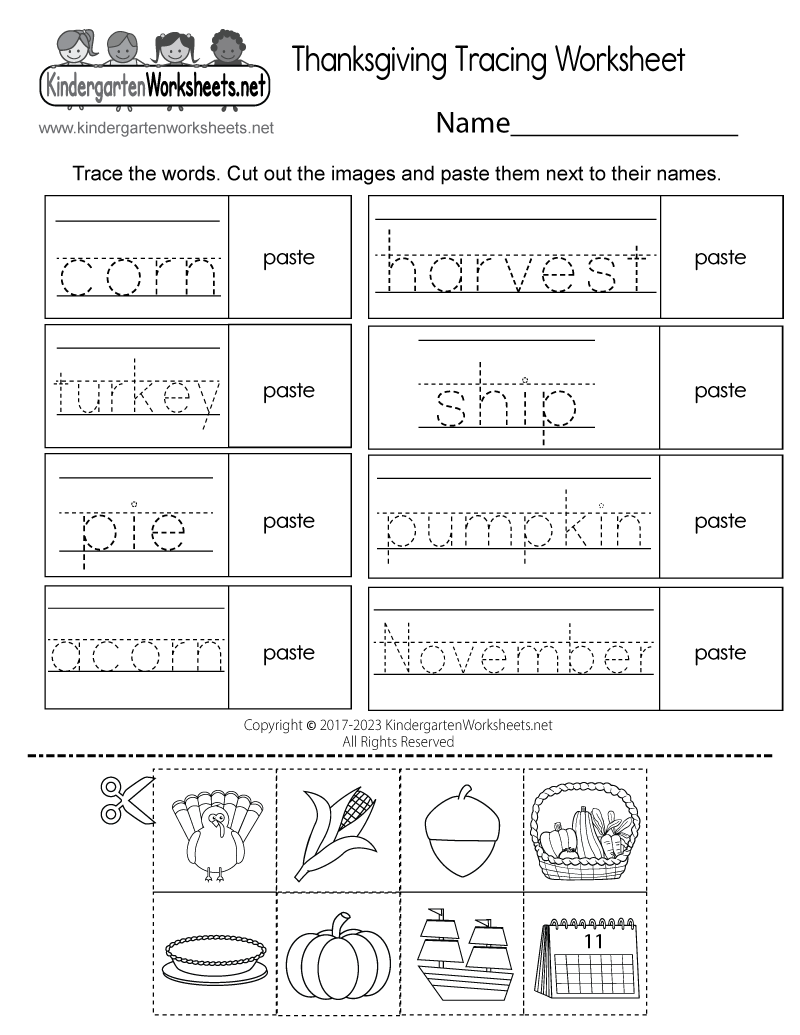 Free Printable Thanksgiving Worksheets For Preschoolers