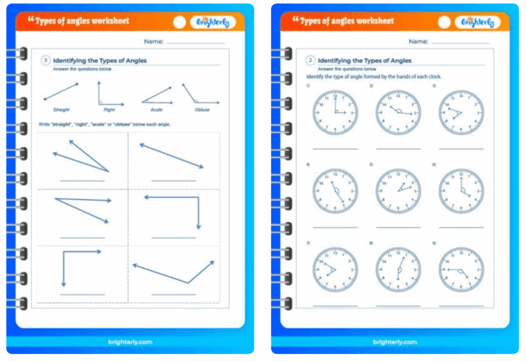 FREE Printable Types Of Angles Worksheets PDFs Brighterly