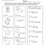 Free Printable Vocabulary Matching Worksheet