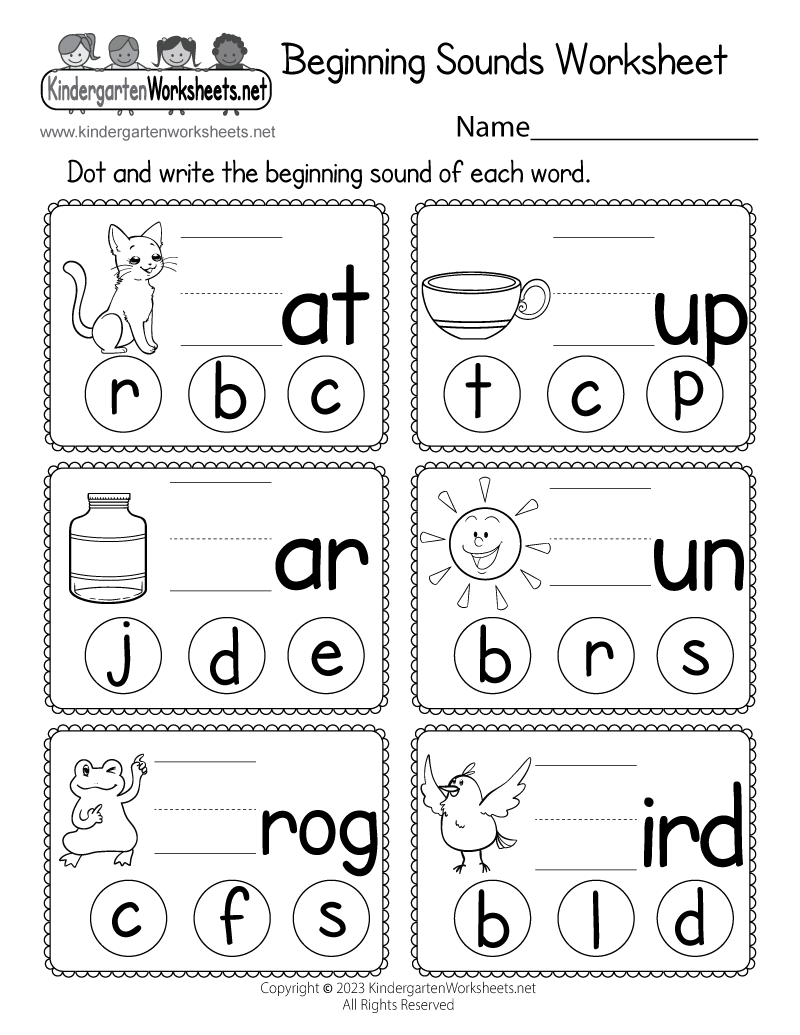 Free Printable For Kindergarten Worksheets