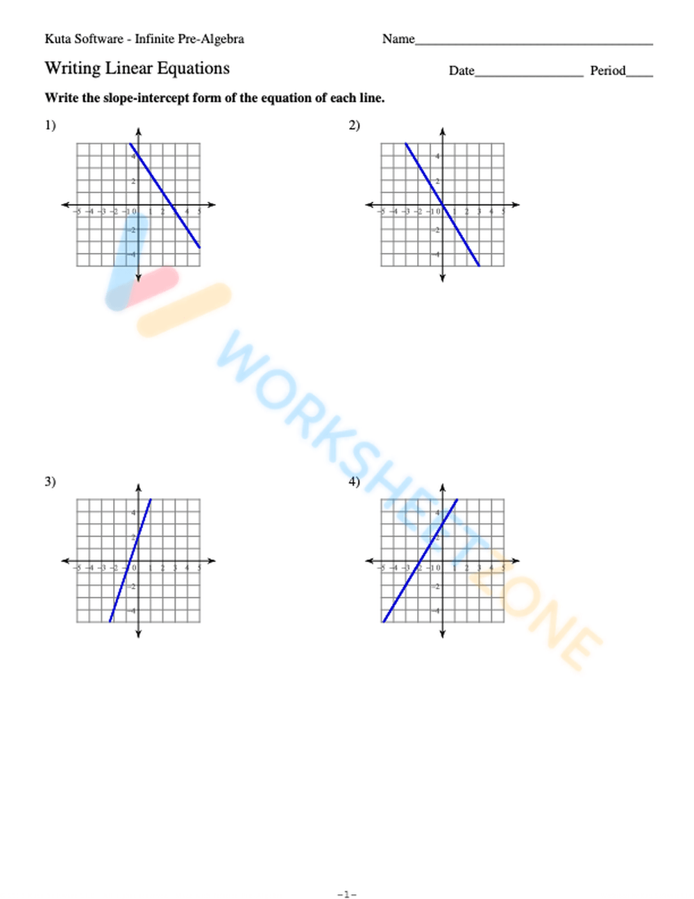 Free Printable Writing Linear Equations Worksheet Collection Worksheets Library