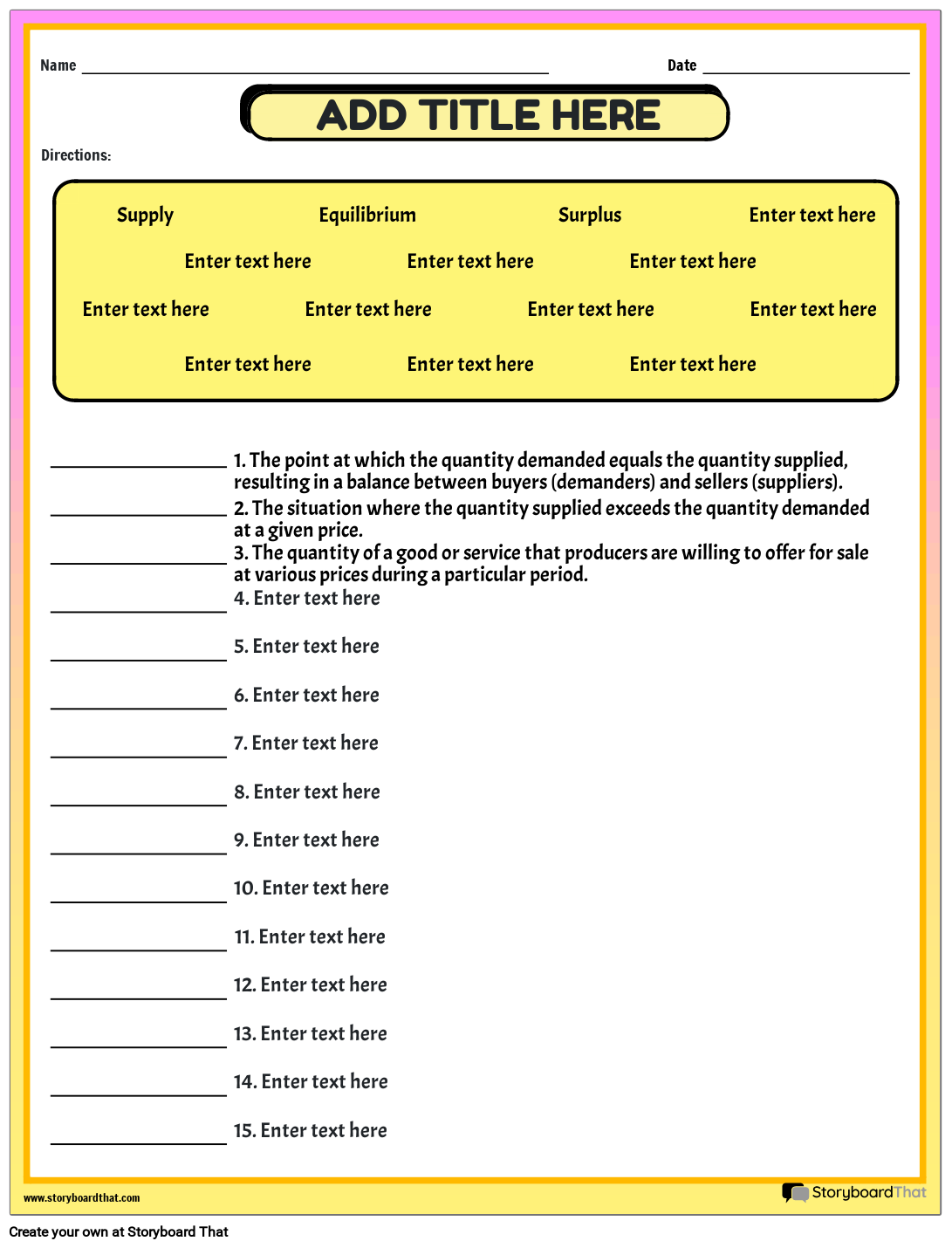 Free Supply And Demand Worksheets Practice And Activities