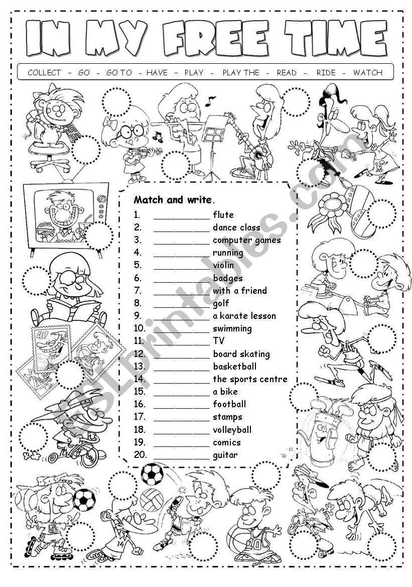 Free Time Activities ESL Worksheet By Alenka