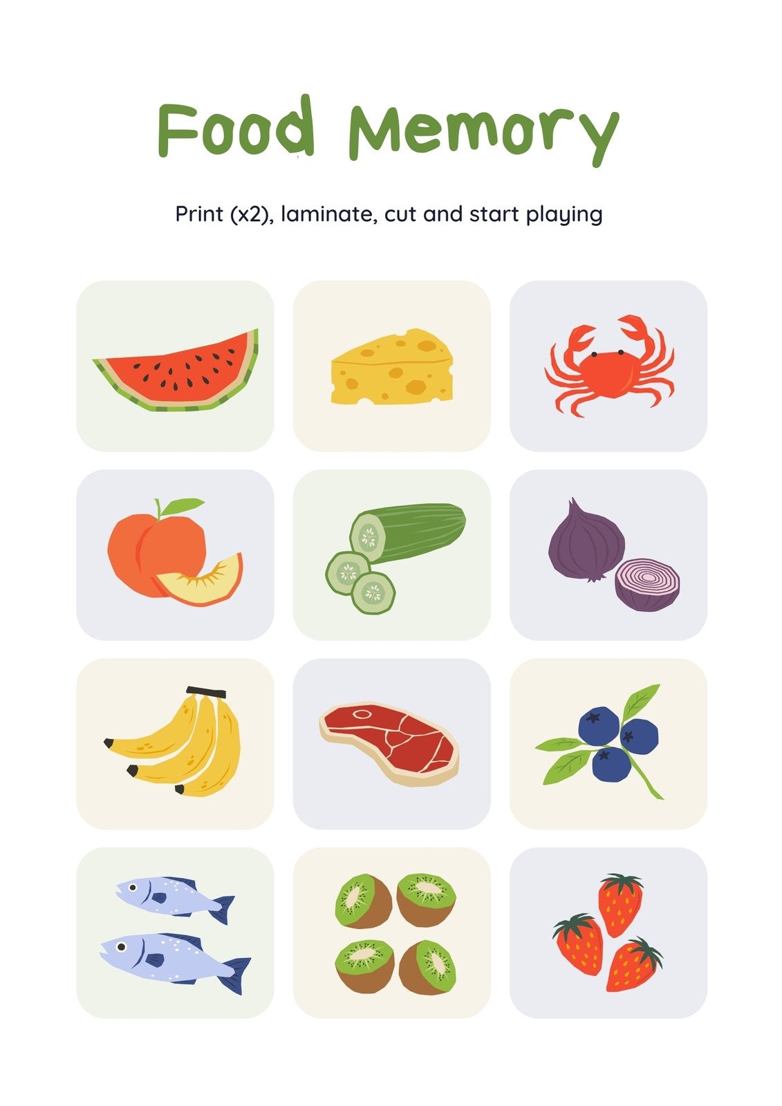 Free Food Worksheets Printable