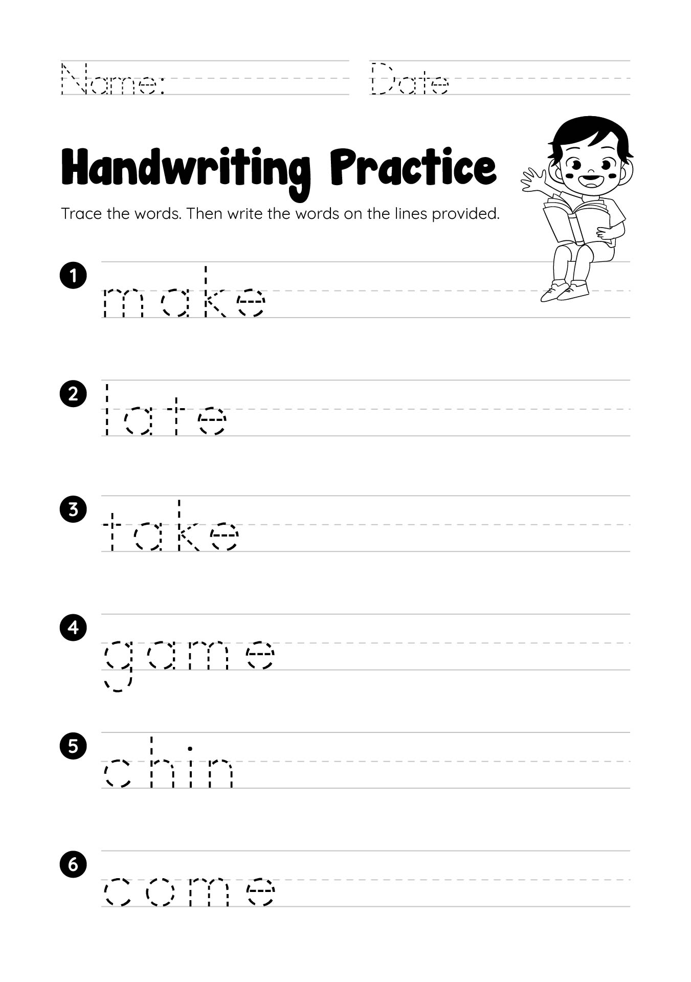 Free Writing Printable Kindergarten And First Grade Worksheets 