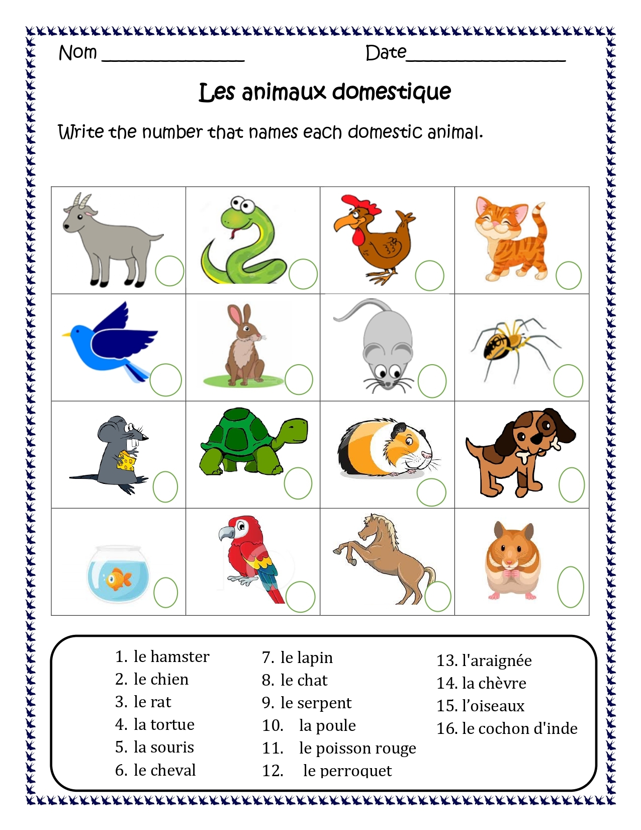 Free Printable Beginner French Worksheets