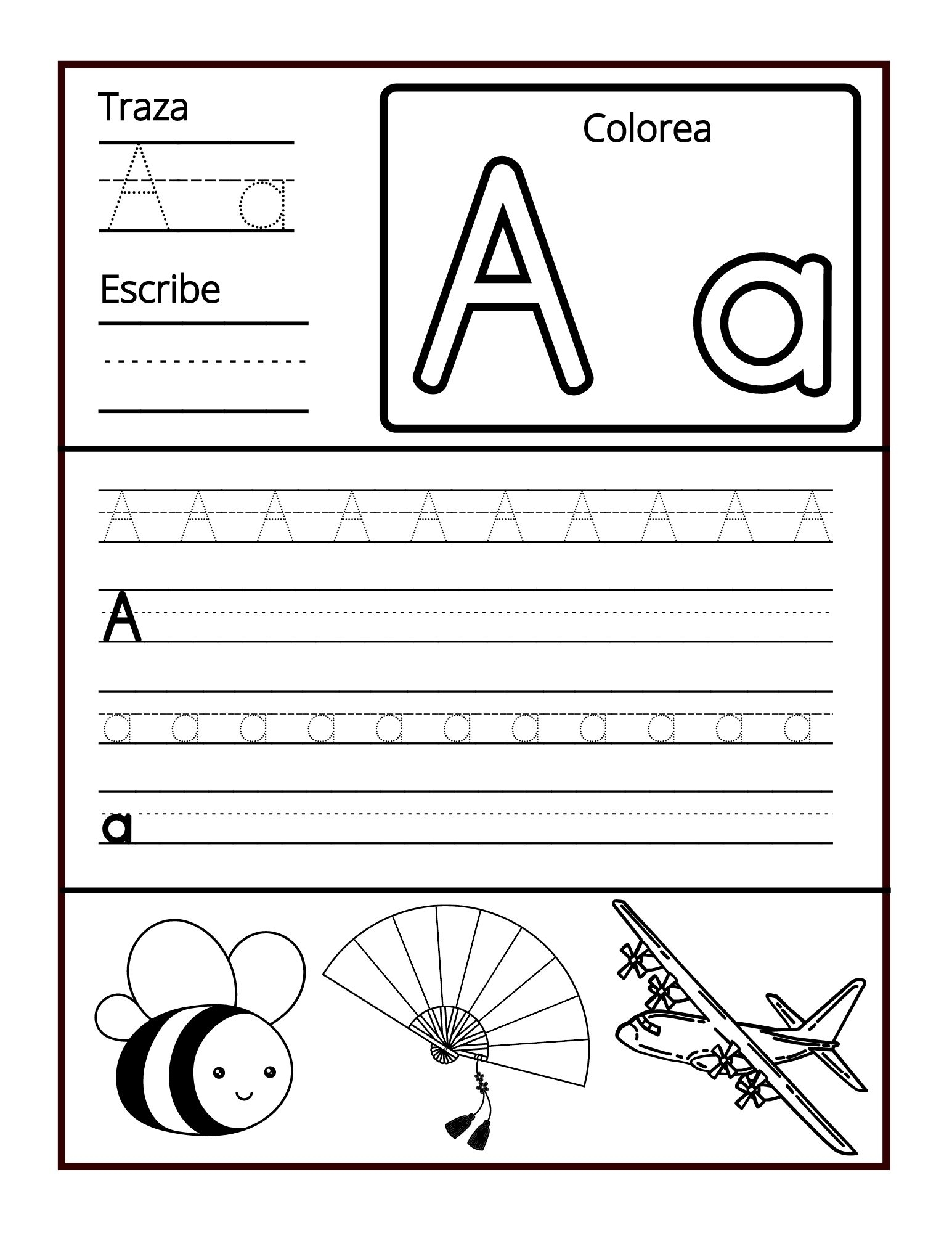 Fun Spanish ABC Worksheets For Kids Trace Write And Color Made By Teachers
