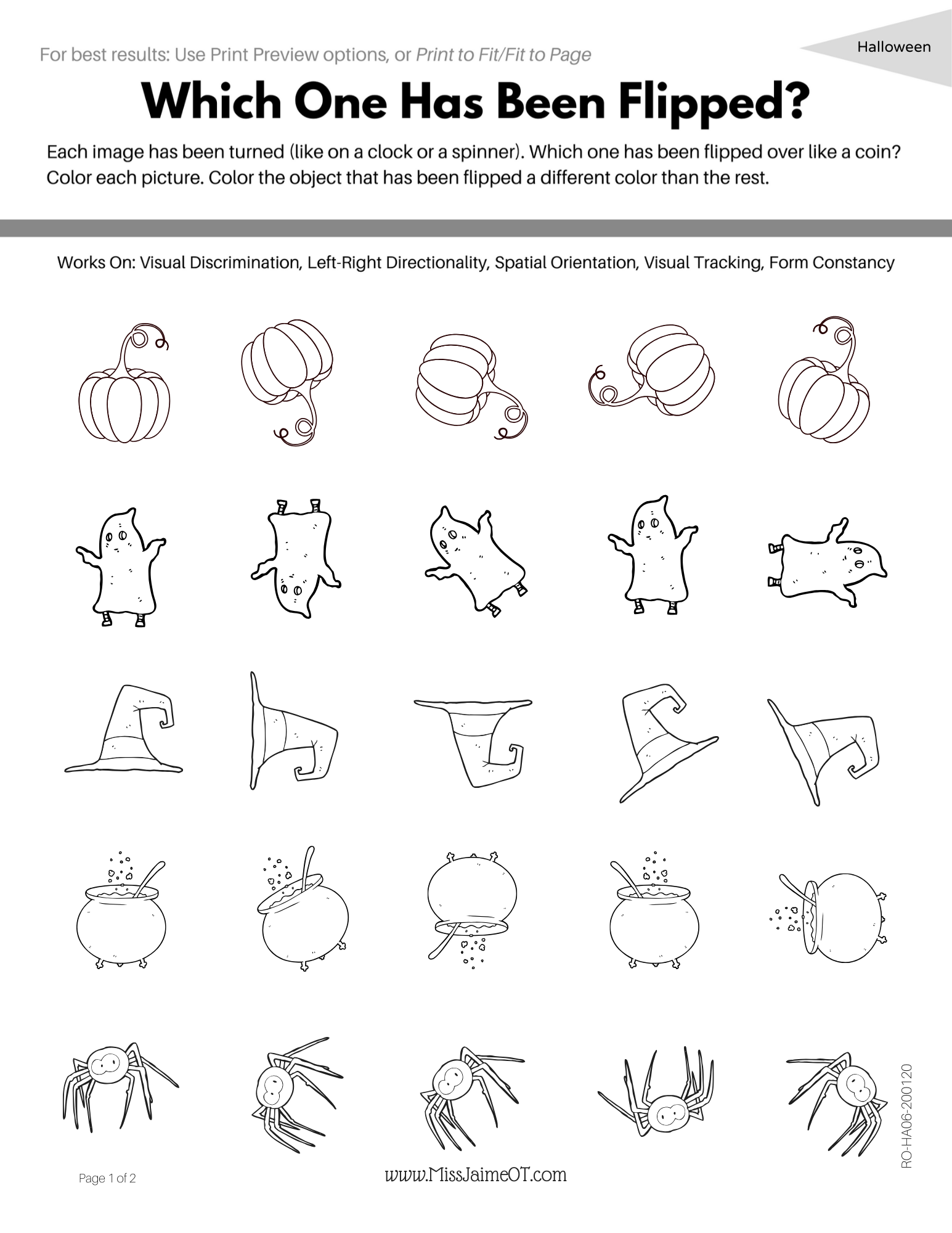 Free Printable Form Constancy Worksheets