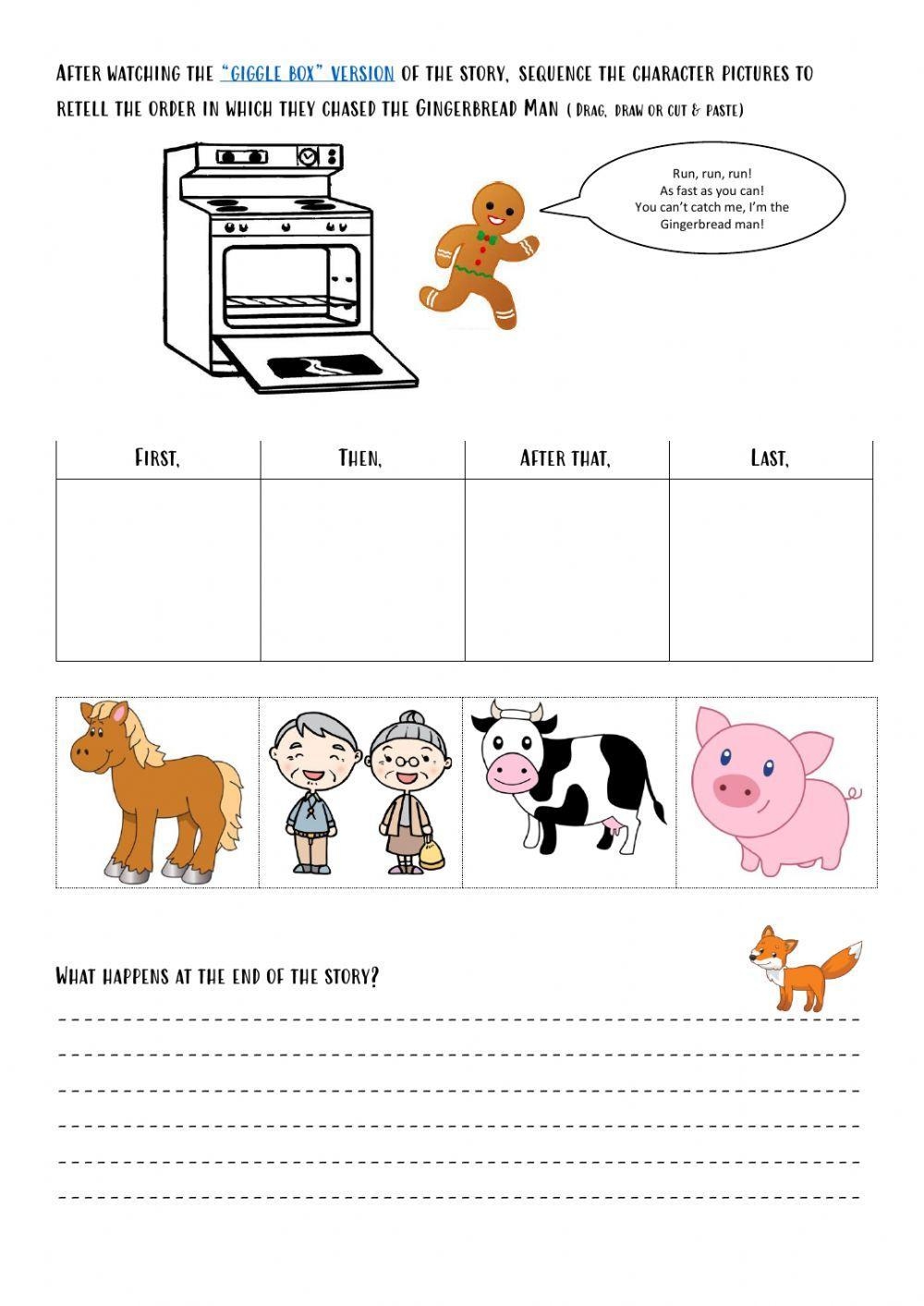 Gingerbread Man Sequencing Worksheet Live Worksheets 