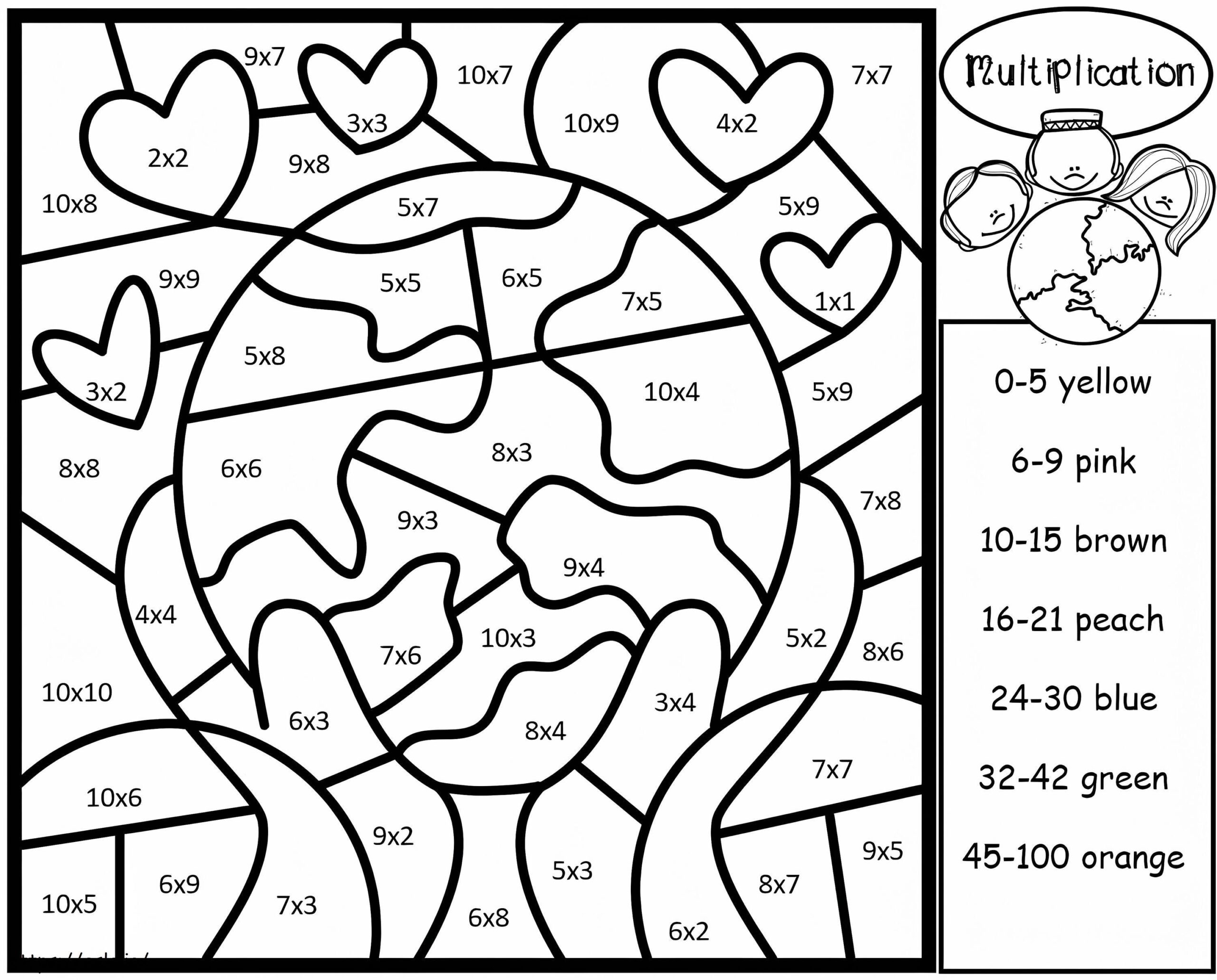 Free Printable Multiplication Coloring Worksheets