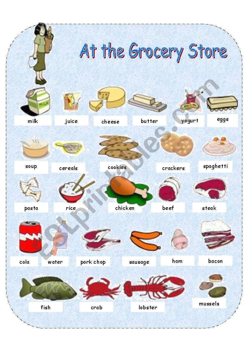 Grocery Store ESL Worksheet By Manonski f 