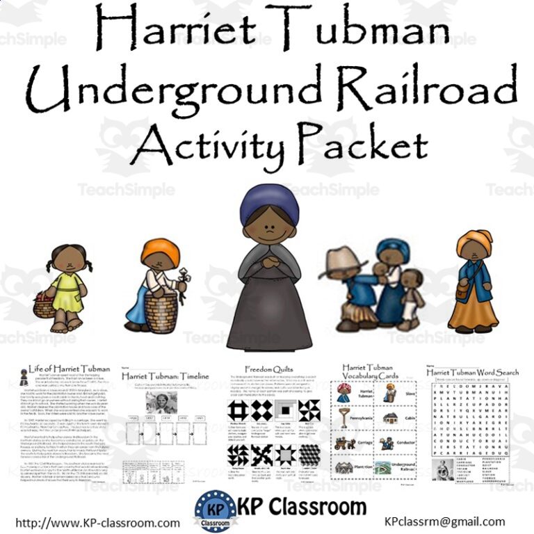 Harriet Tubman Underground Railroad Activity Packet And Worksheets