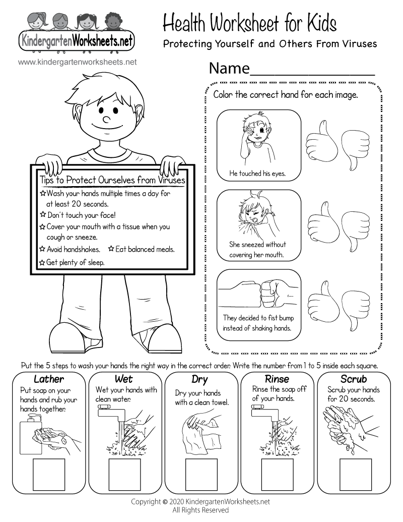 Health Worksheet For Kids Free Printable Digital U0026 PDF