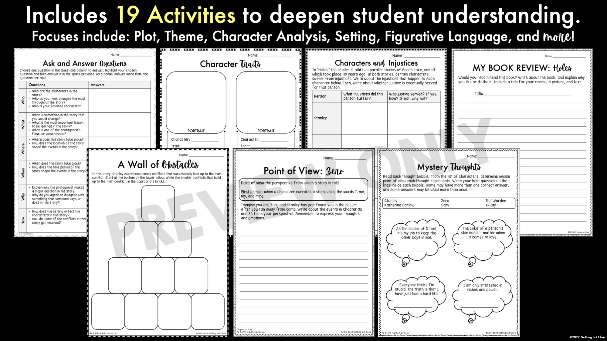 Holes Worksheets Free Printable