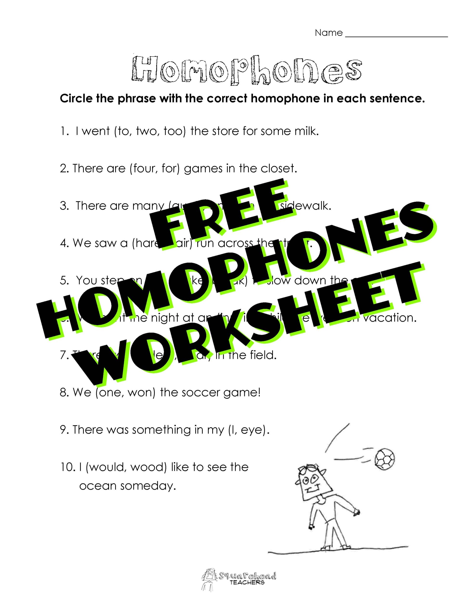 Homophones Worksheet Squarehead Teachers