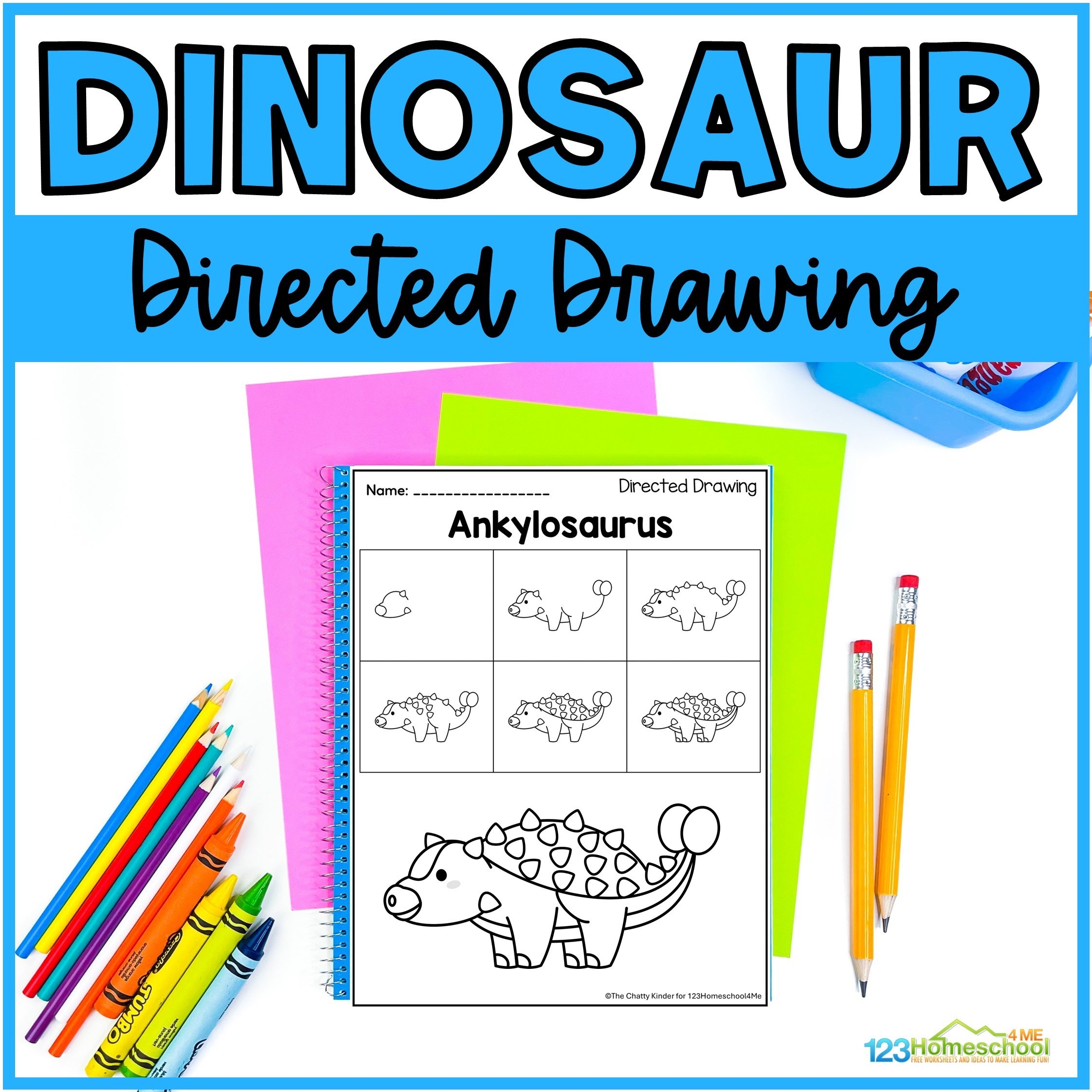  How To Draw A Dinosaur Step by Step 12 Directed Drawing Worksheets
