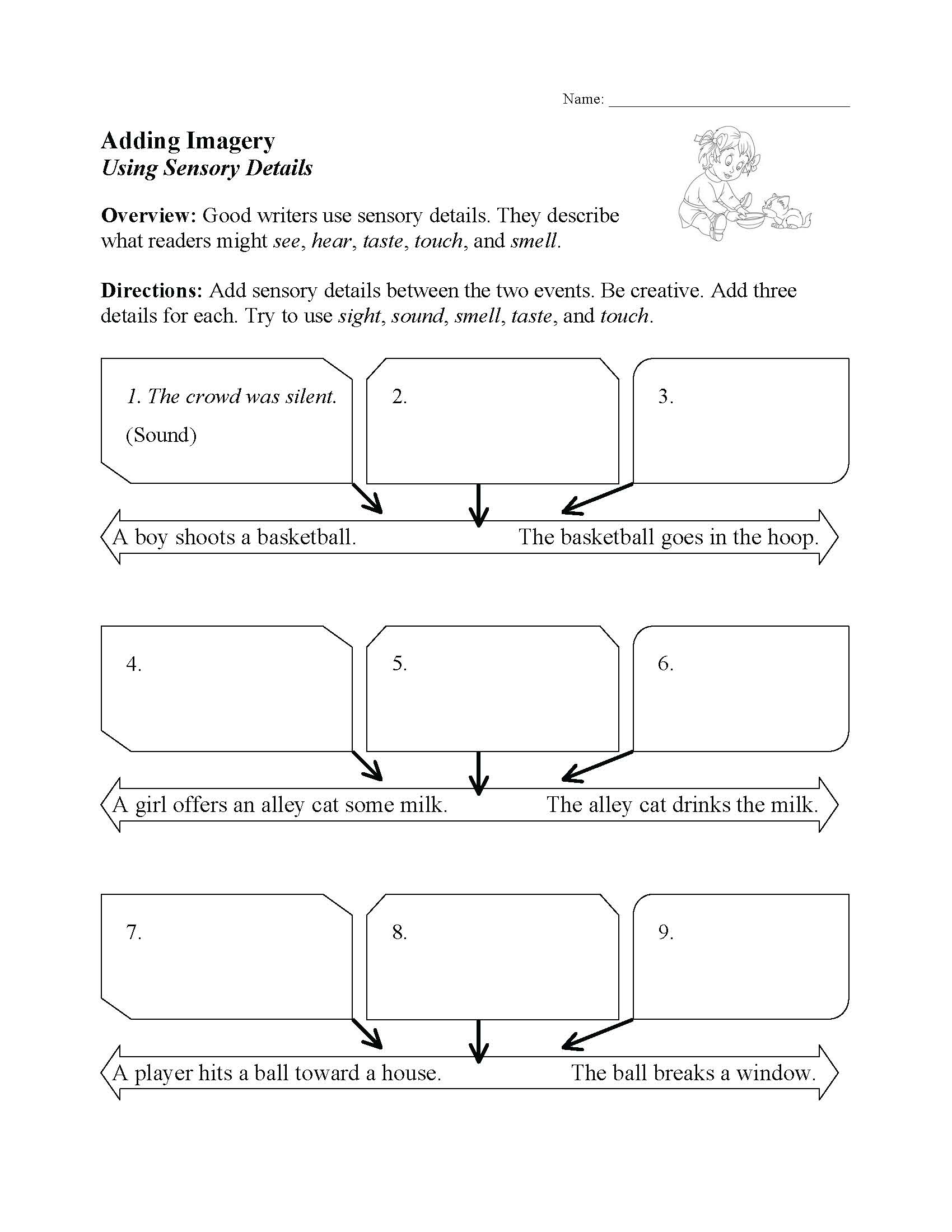 Imagery Practice Activity Reading Comprehension Worksheets Worksheets Library