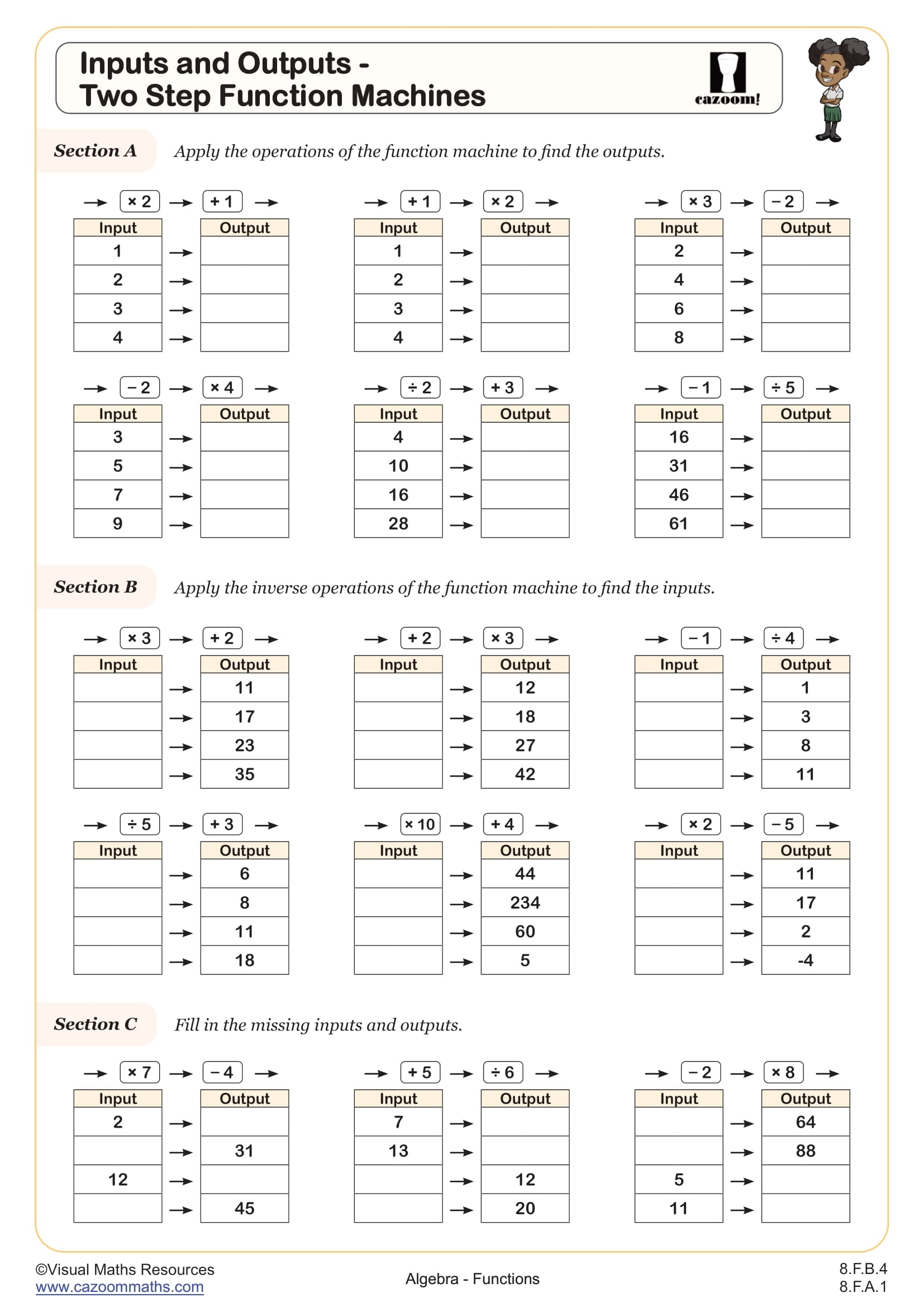 Free Printable Input Output Tables Worksheets - Printable Worksheets