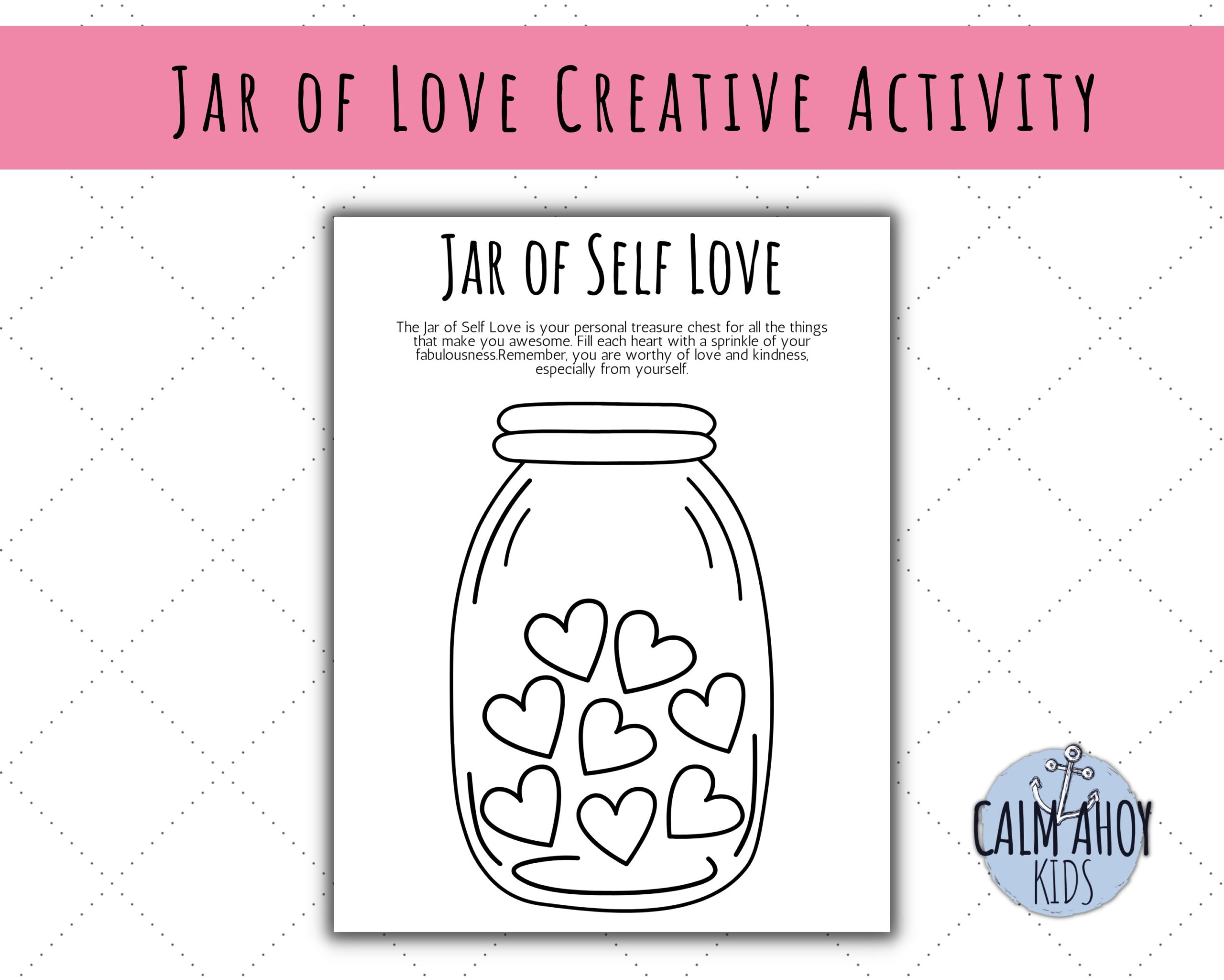Jar Of Self Love Self Esteem Activity For Teens And Children Valentines Day Social Emotional Learning Mindfulness Worksheet Etsy