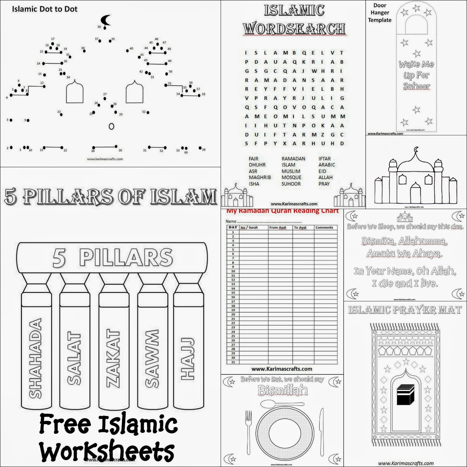 Karima s Crafts Islamic Placemat And Worksheets 30 Days Of Ramadan Crafts Karima s Crafts Islamic Placemat And Worksheets 30 Days Of Ramadan Crafts