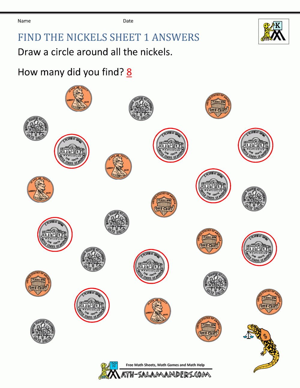 Coin Worksheets Free Printable