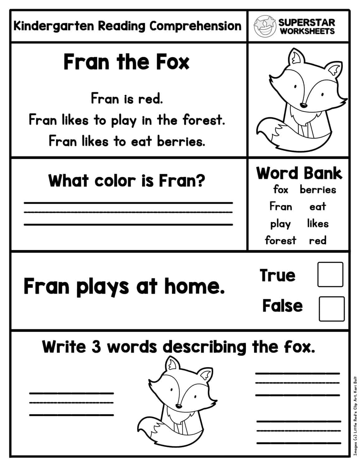 Free Printable Reading Comprehension Worksheets Kindergarten