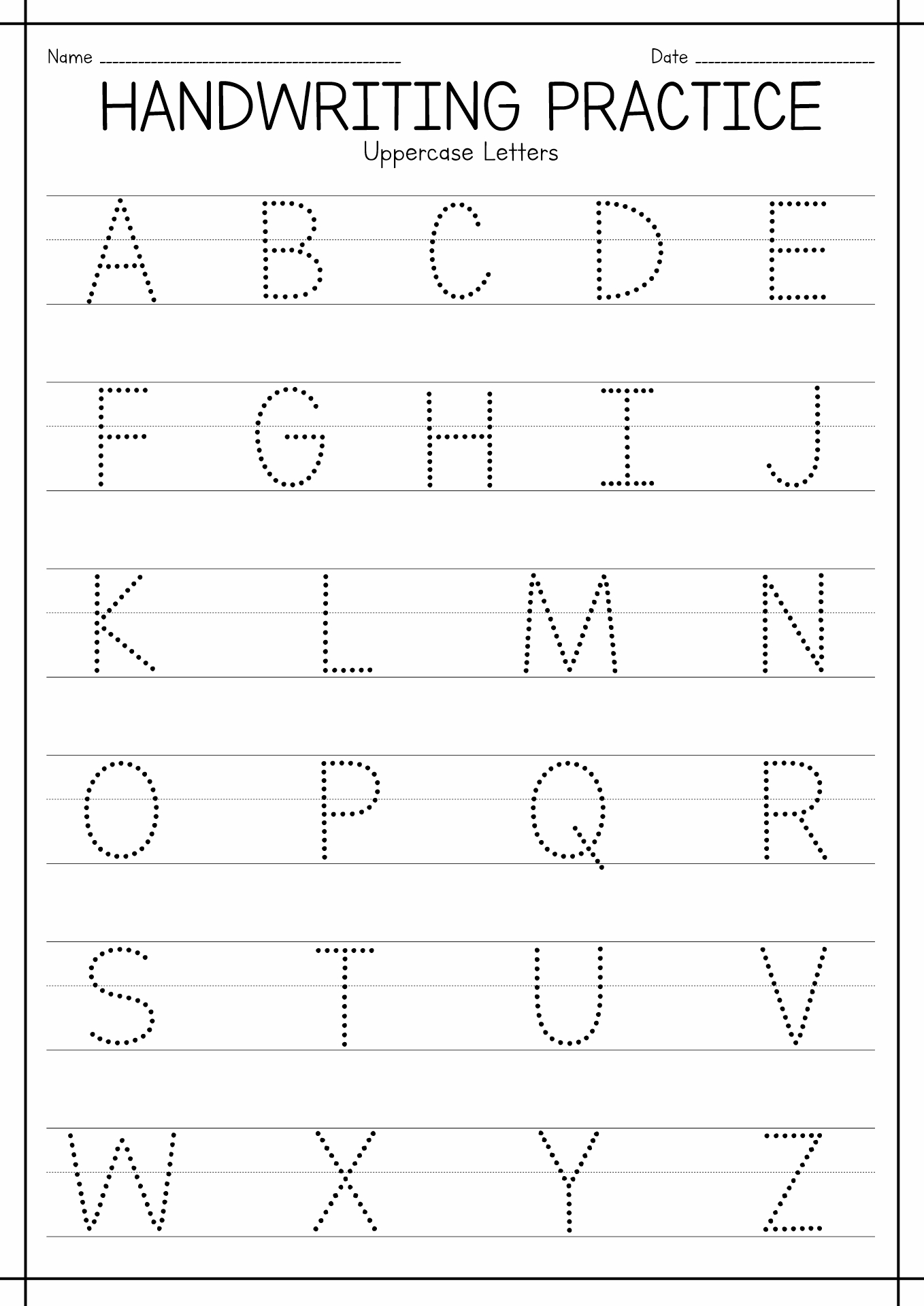Kindergarten Worksheets Free Printables Handwriting Practice